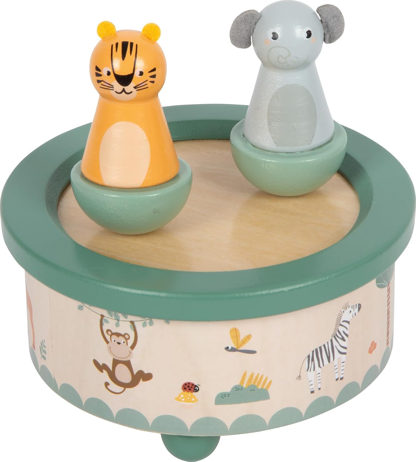 Detalle de Small Foot Boîte à Musique Safari en bois FSC® 🎵