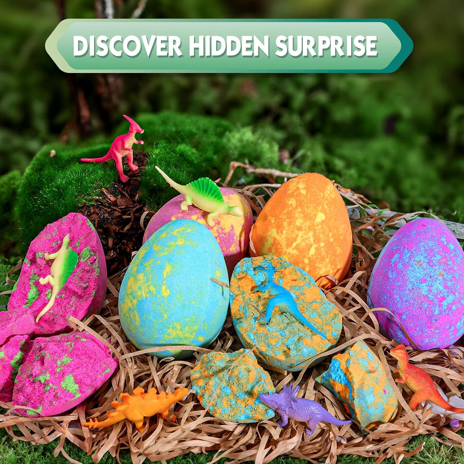 Thumbnail 1 de Aofmee AODBB6T2 Dino Egg Bath Bombs for Kids, 6 Scents and Dinosaur Surprises