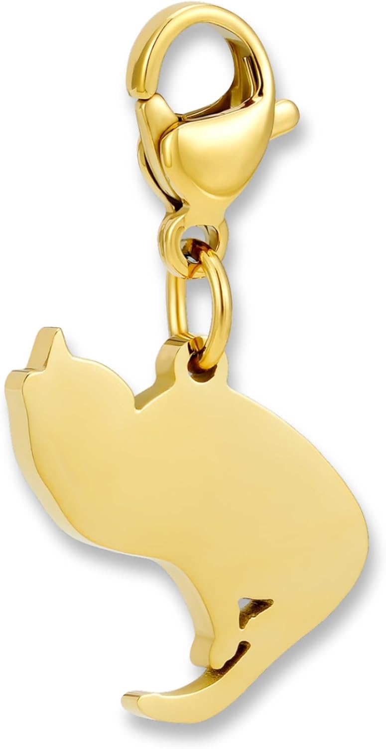 Detalle de GD GOOD.designs Ciondolo charm in acciaio inox 316L con chiusura a moschettone | Impermeabile e ipoallergenico