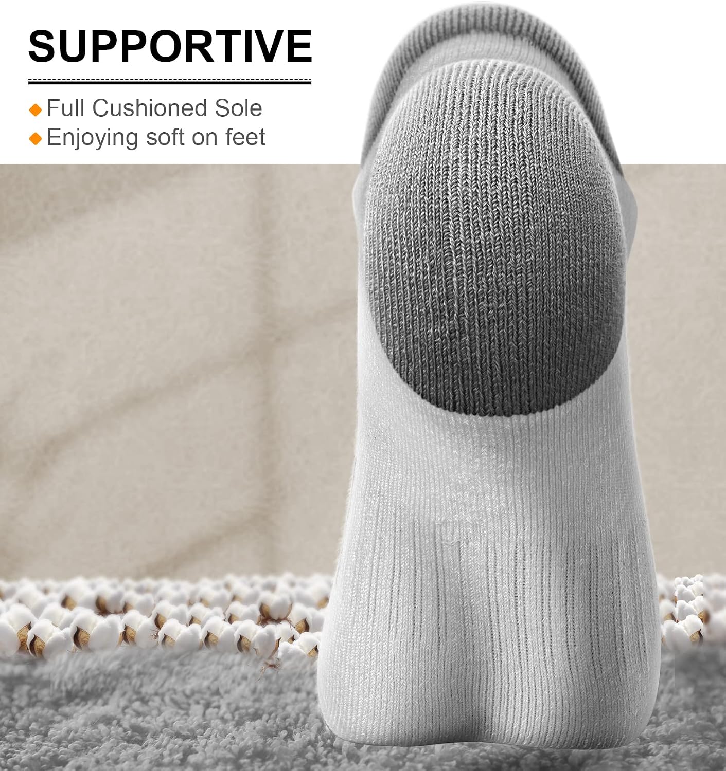 Detalle de BULLIANT Calzini sportivi Donna – 6 paia, cuscino completo e linguetta sul tallone