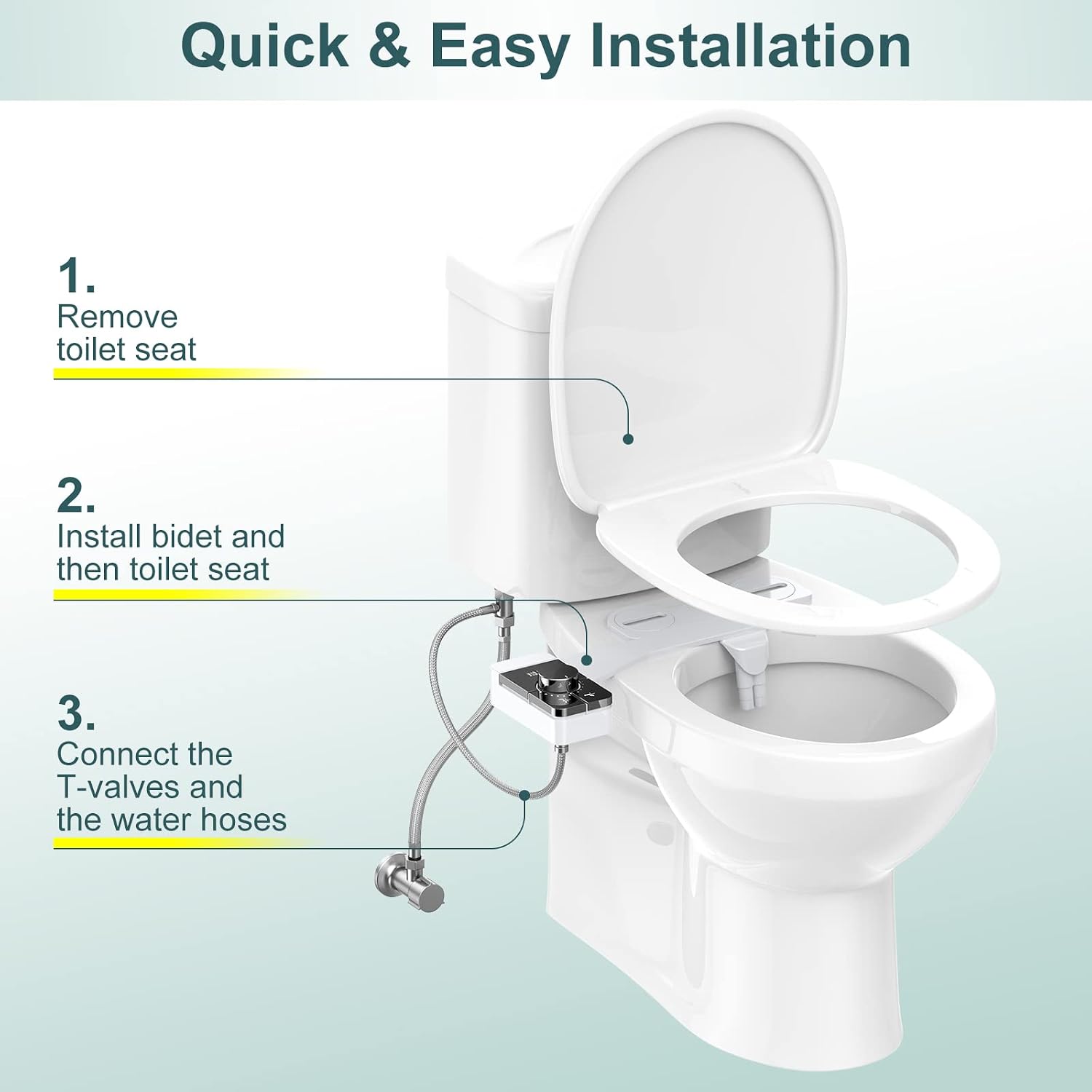 Detalle de SHIKITEK Bidet Attachment, Brass Valves