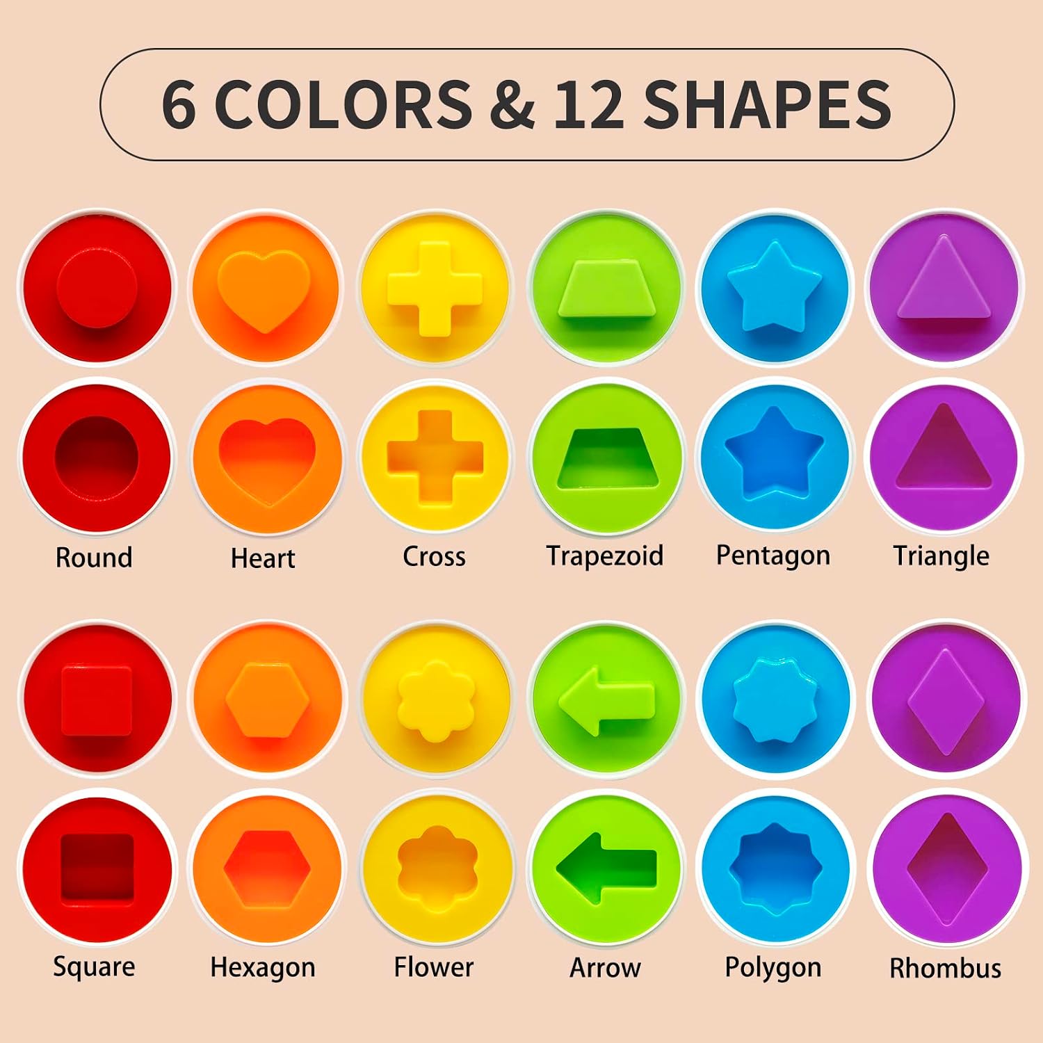 Detalle 2 de MOONTOY Matching Eggs Montessori toy 12pcs