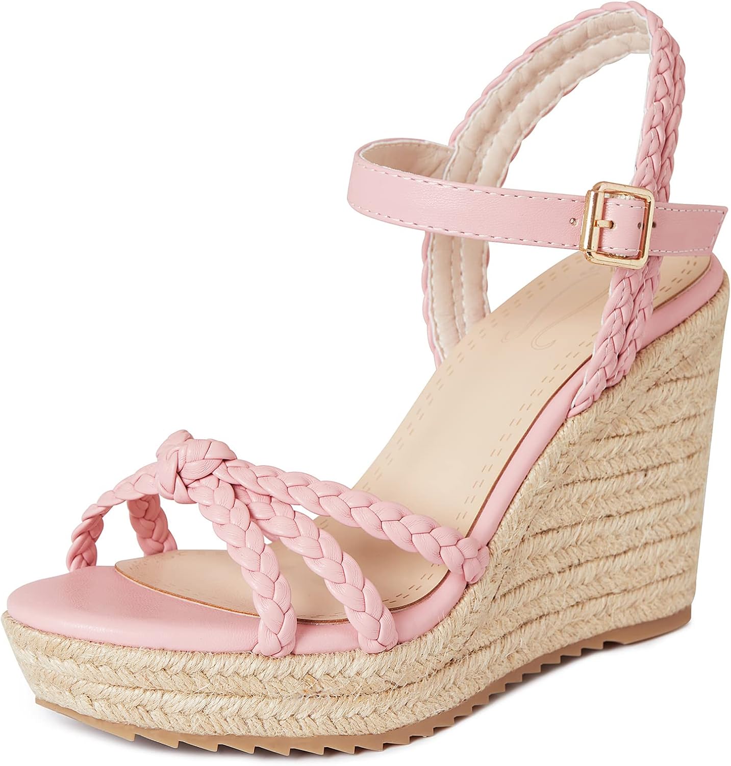 Thumbnail 5 de mikarka Espadrille Wedge Sandals for Women with Braided Knot Ankle Strap – Open Toe Platform