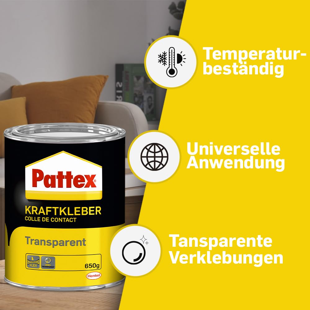 Thumbnail 2 de Pattex Kraftkleber Transparent – extrem starker, glasklarer Kleber 650 g
