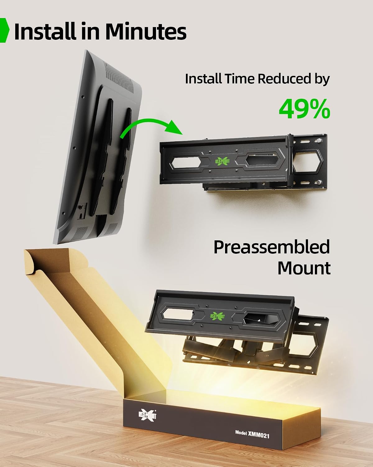 Detalle de USX MOUNT Full Motion TV Wall Mount for 32-70" 110 lbs