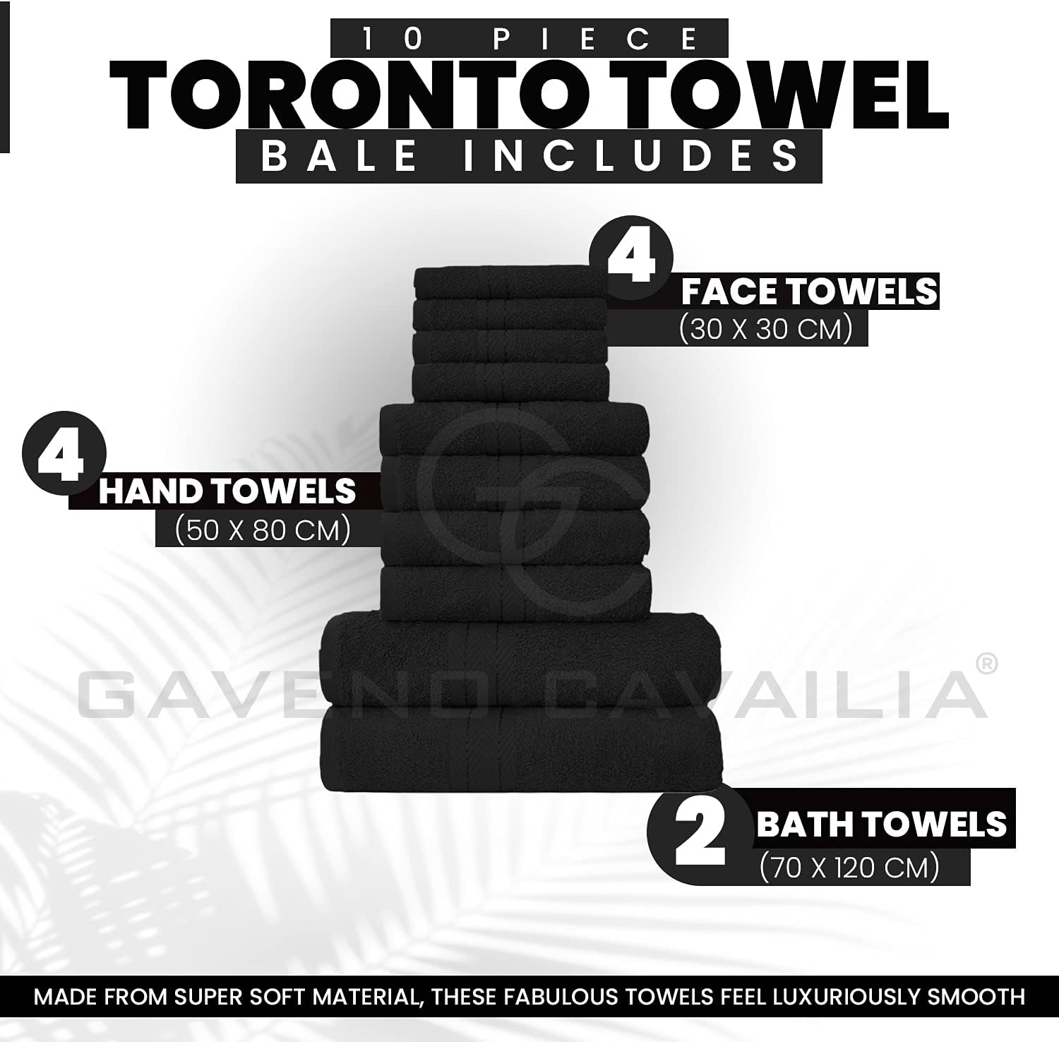 Detalle de GC GAVENO CAVAILIA 10-piece towel set 450 GSM