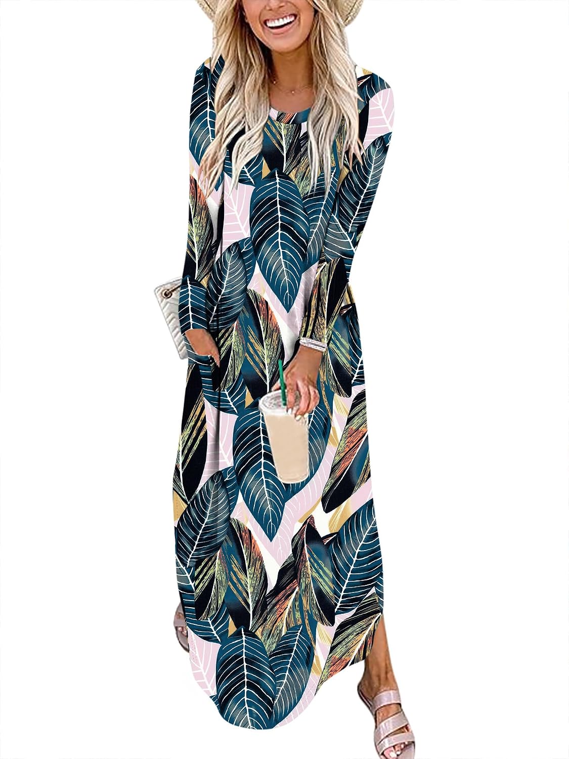 Thumbnail 6 de ANRABESS Women's Long Sleeve Maxi Dress with Pockets