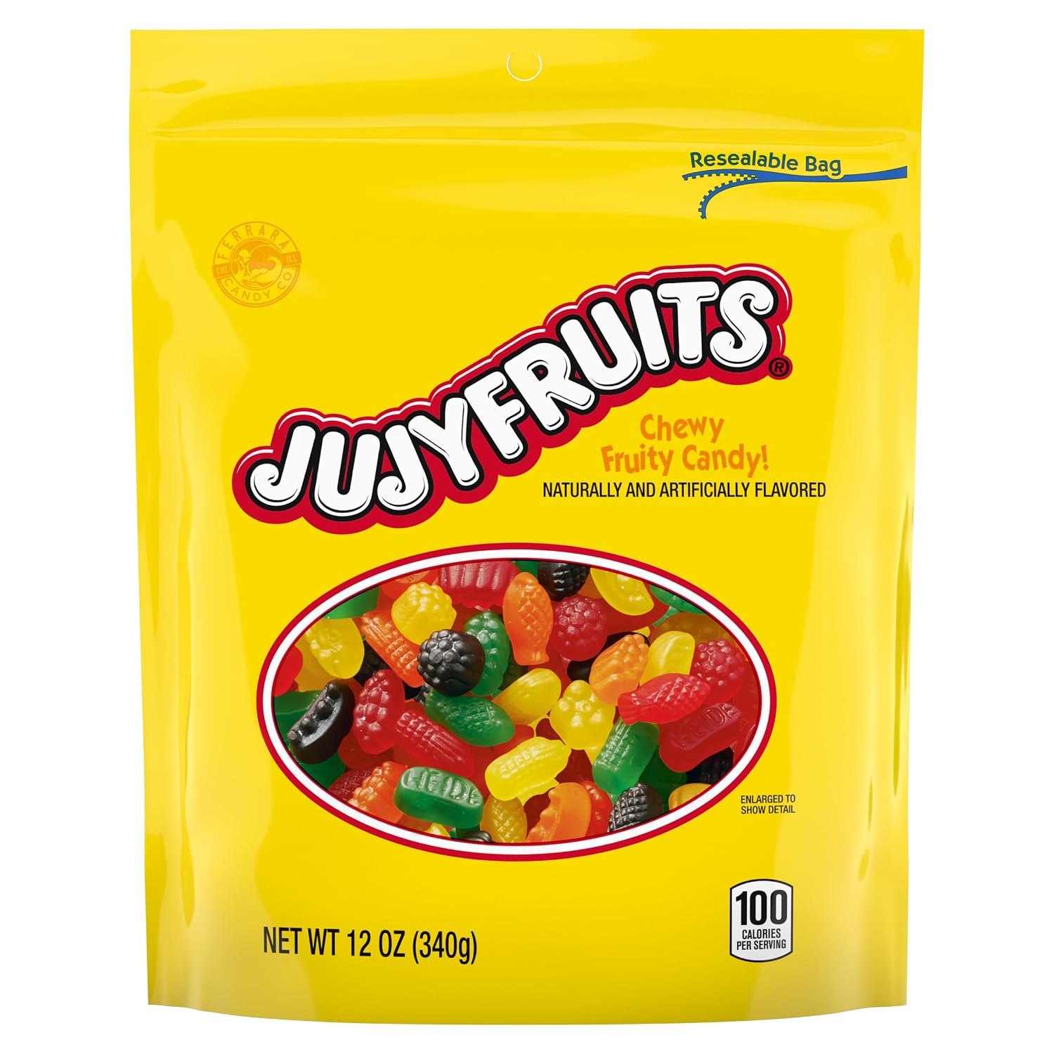 Detalle de Jujyfruits Assorted Gummy Candy, 12 oz Resealable Bag
