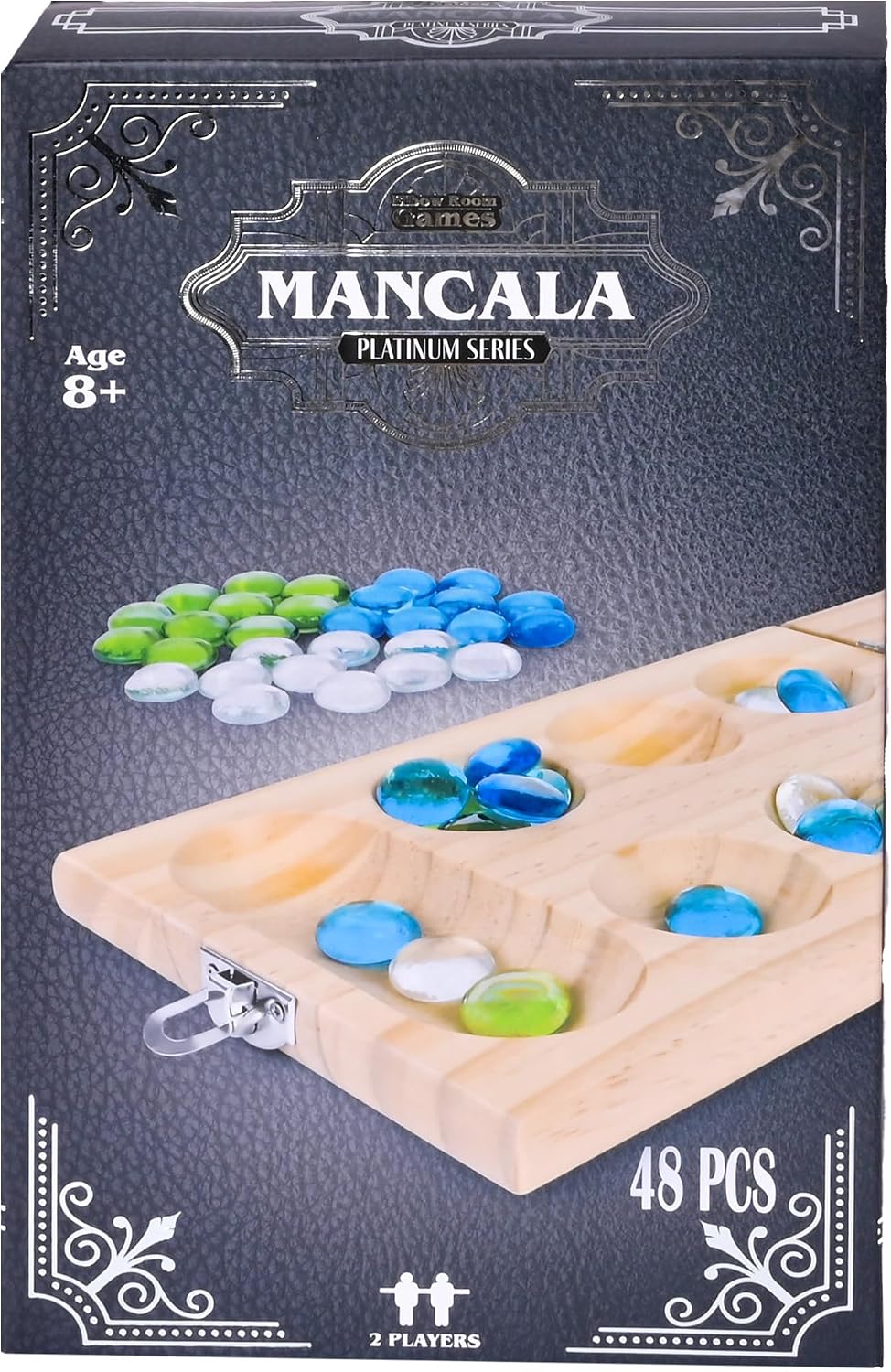 Detalle 2 de Elbow Room Games Mancala Set, Wooden Board