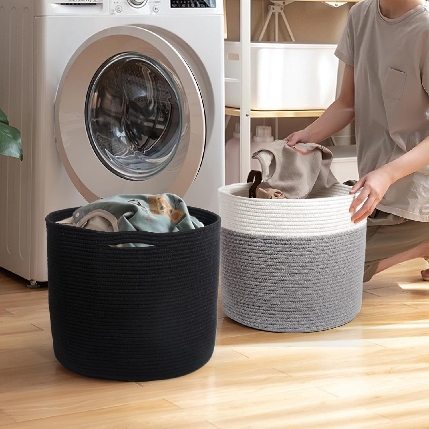 Detalle de SYLANDO D40 Waschekorb aus Baumwolle 39 l