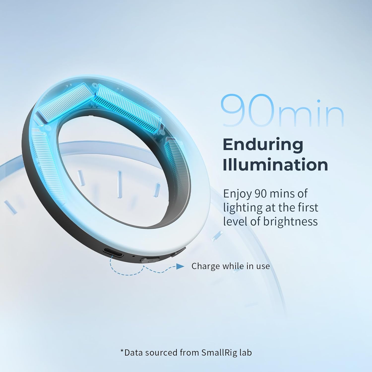 Detalle 2 de SMALLRIG Vibe P30 67mm Ring LED Videoleuchte – Zweifarbiges Licht mit CRI ≥90 für mobile Content-Produktion
