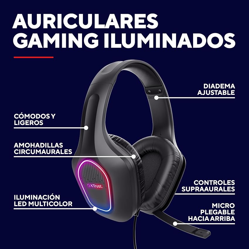 Thumbnail 1 de GXTrust 419 Rayne Cascos gaming ligeros 50 mm