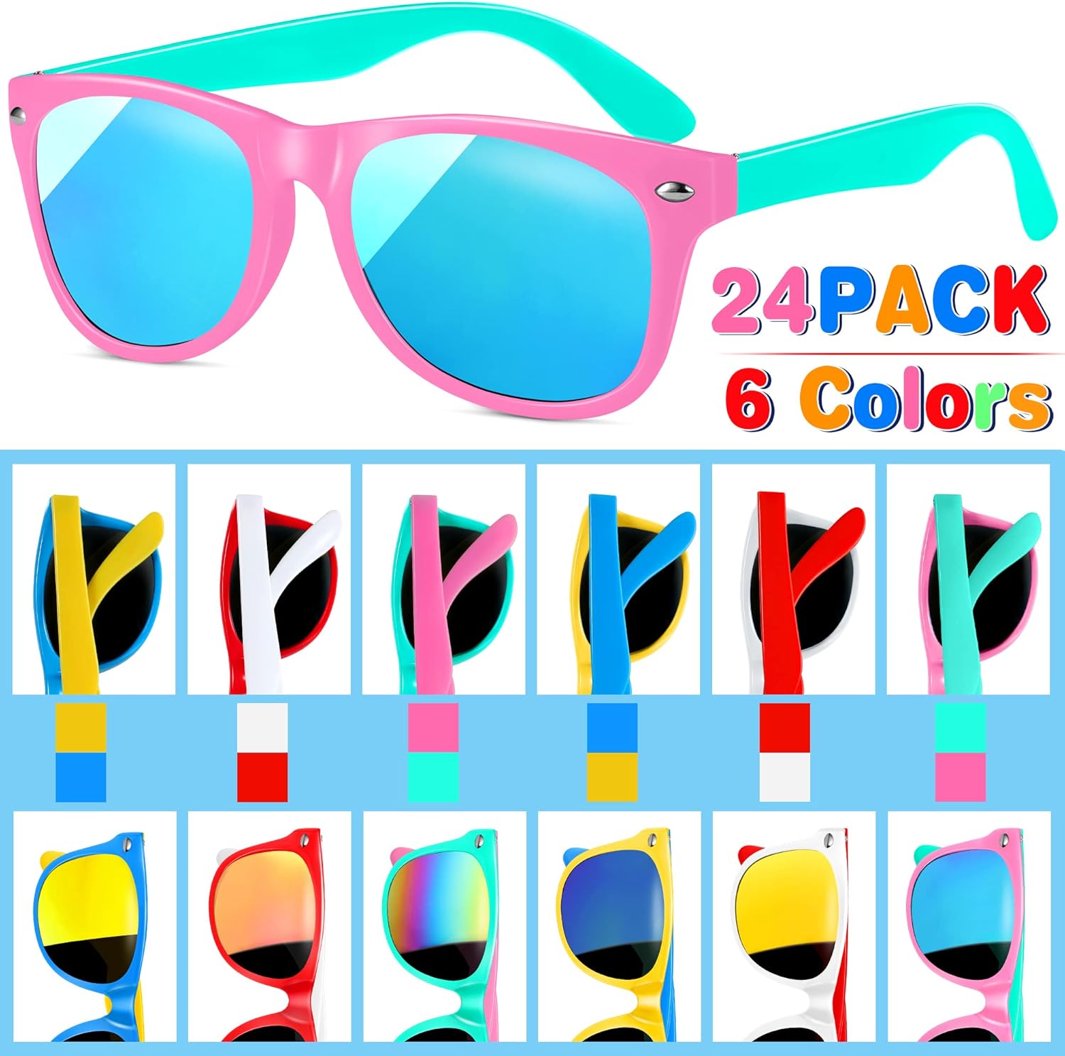 Thumbnail 5 de GINMIC Kids Sunglasses Bulk Party Favors (24-Pack) with UV 400 Protection