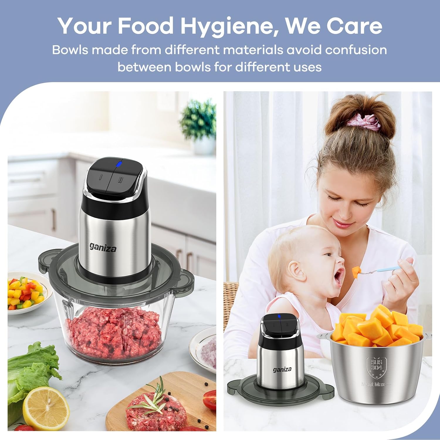 Detalle de Ganiza Food Processor with 8-Cup Bowls