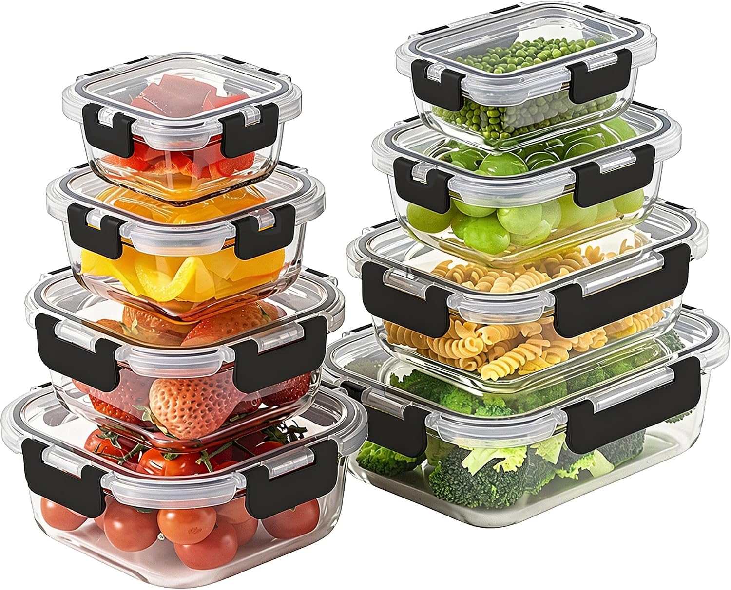 Detalle de Borosilicate Glass Meal Prep Containers 8-pack 🍱