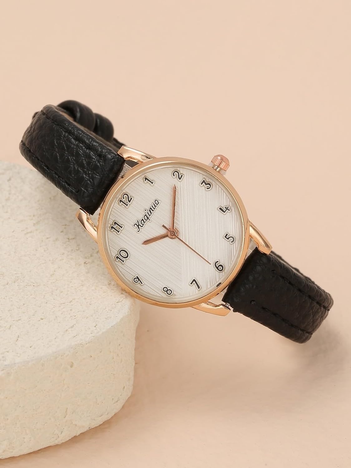 Thumbnail 3 de JSDDE Damen-Armbanduhr mit Lederarmband Retro – analoge Quarzuhr mit arabischen Ziffern