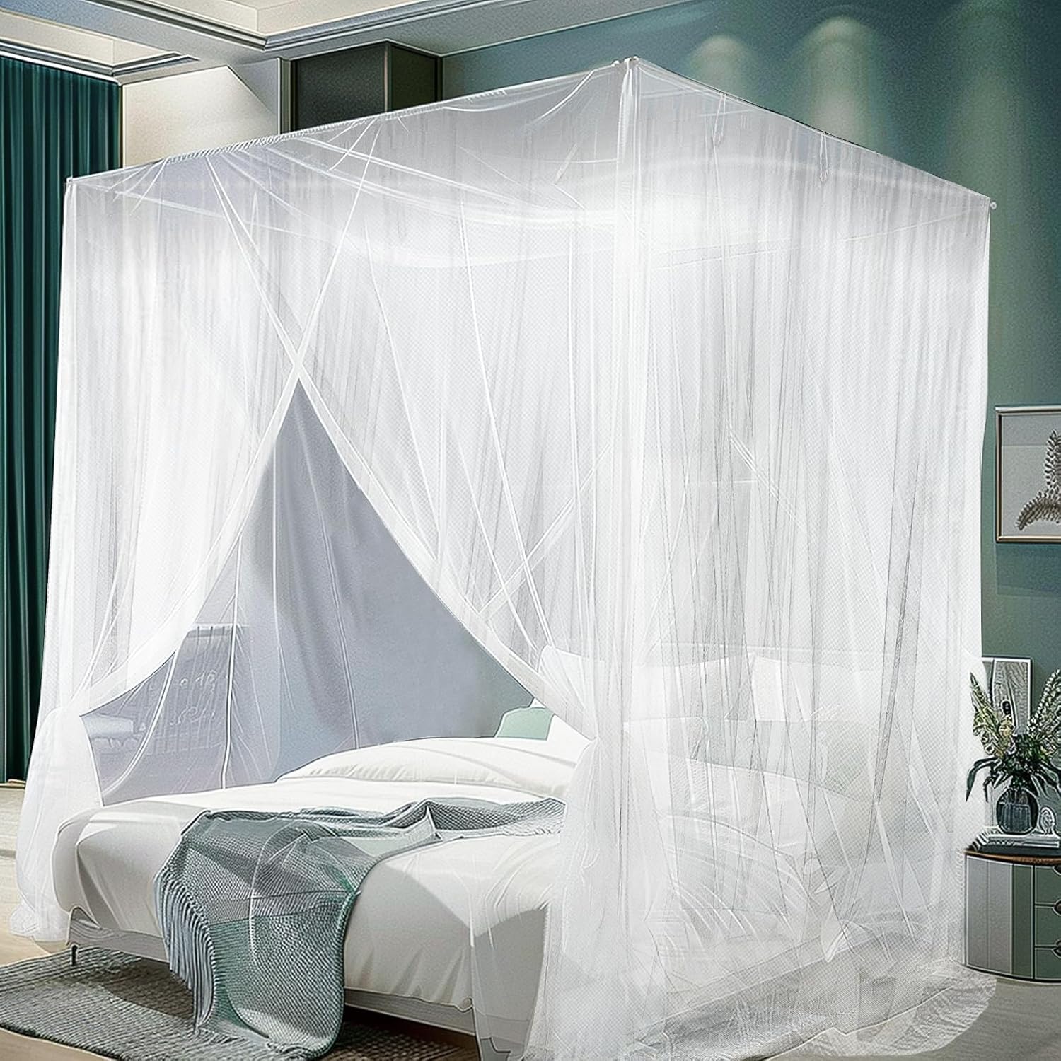Detalle de mizikuu mi-wangzhang vliegengaas voor bed, 200 x 220 x 210 cm, polyester