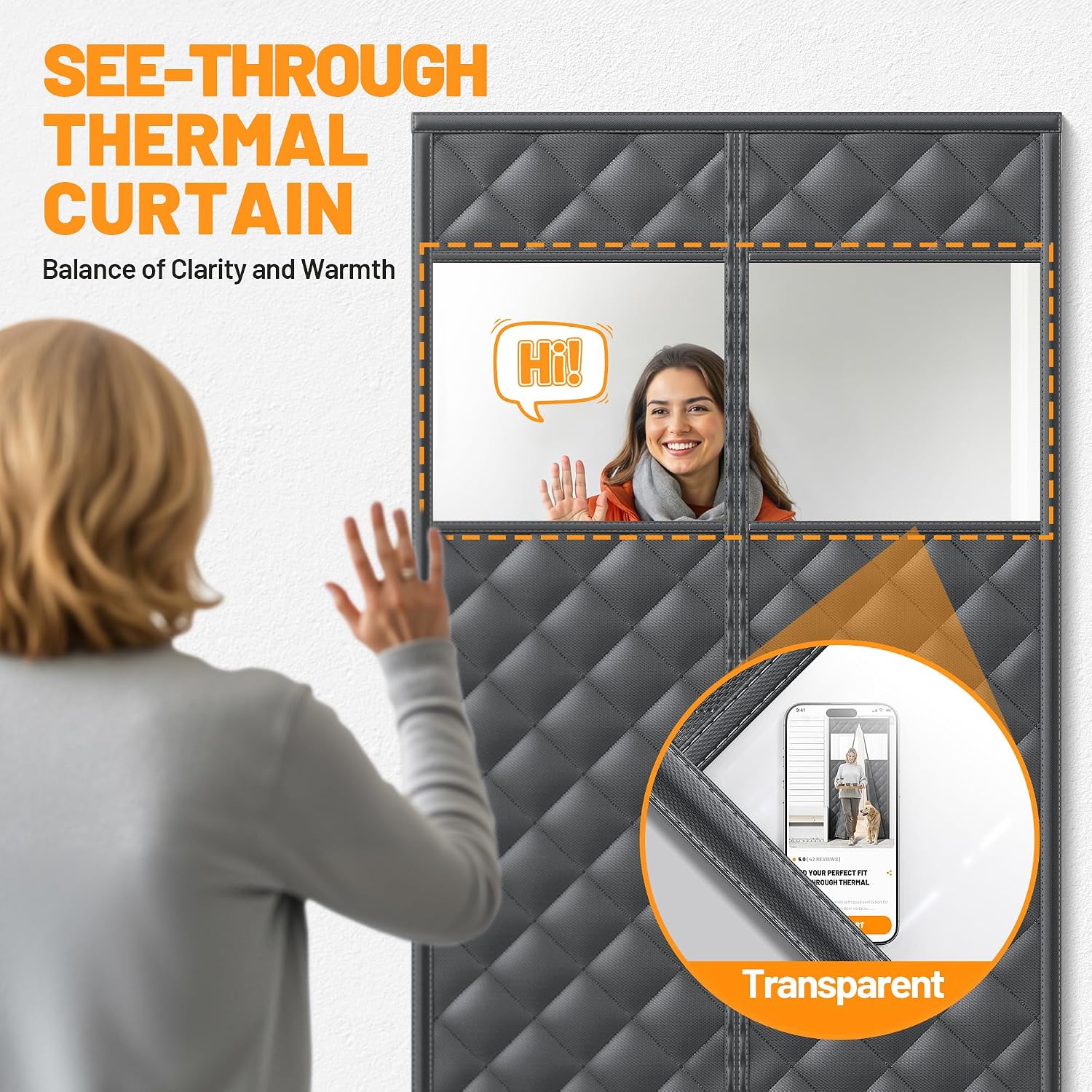 Thumbnail 6 de Magnetic insulated door curtain, 30 x 80 inches