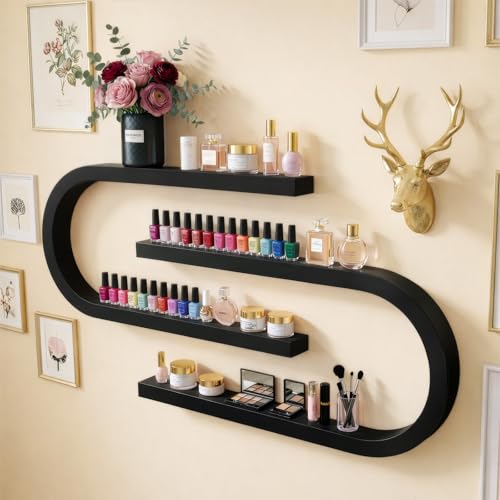 Thumbnail 1 de GreenWhim Wall Mounted Nail Polish Display Rack – U-Shaped Multifunctional Cosmetic Storage