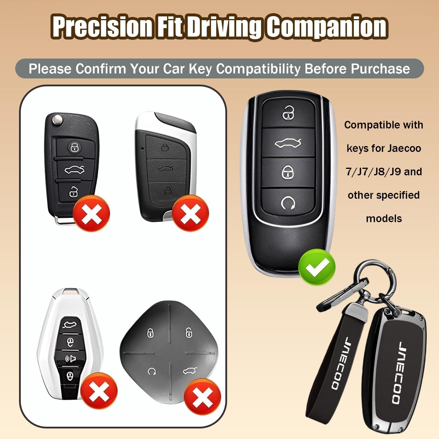 Detalle de For Jaecoo Key Fob Holder: Full Protection 360° Case for Jaecoo 7 (J7/J8/J9) 2023–2026 in Dark Brown