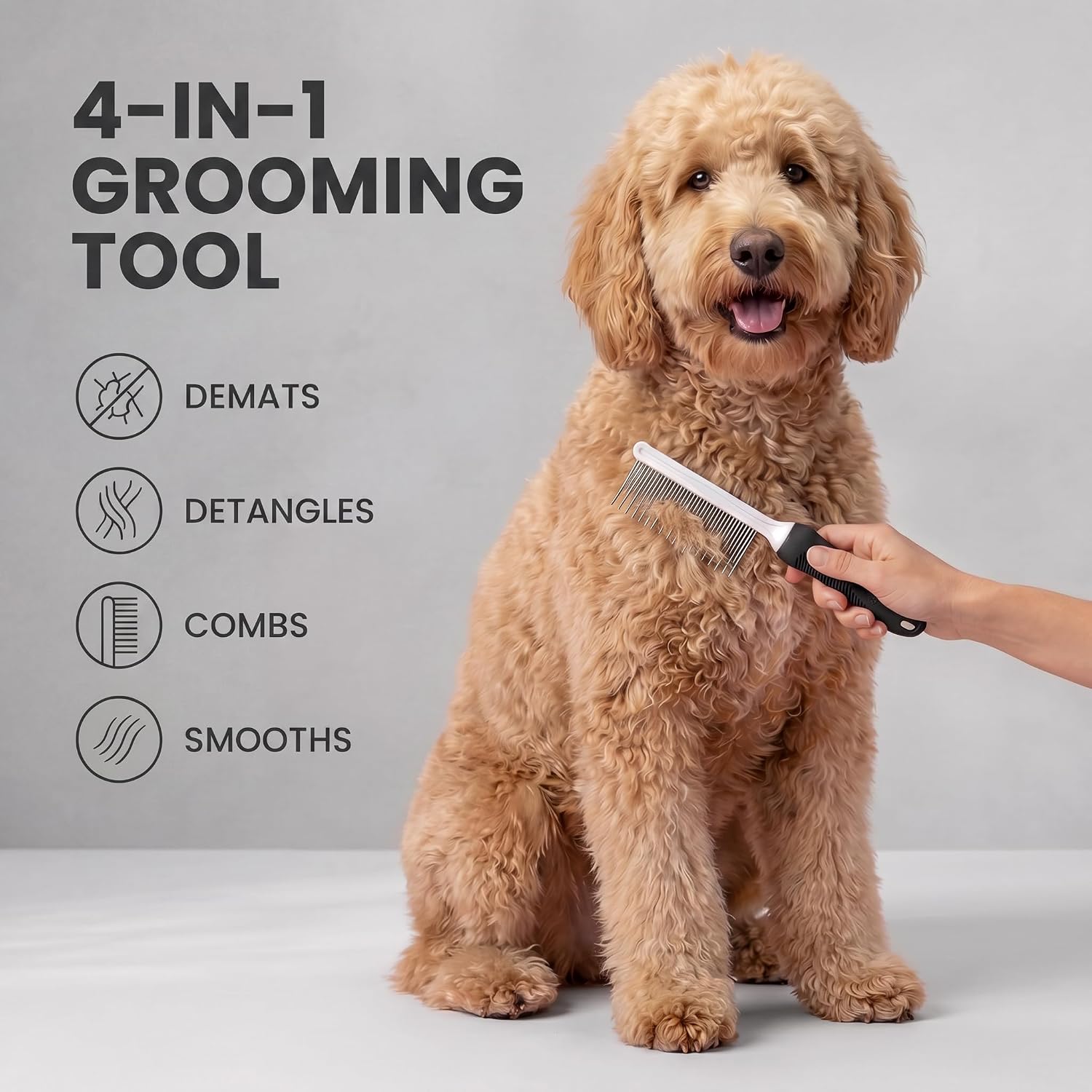 Thumbnail 6 de POODLIE Pet Grooming Comb with Stainless Steel Teeth