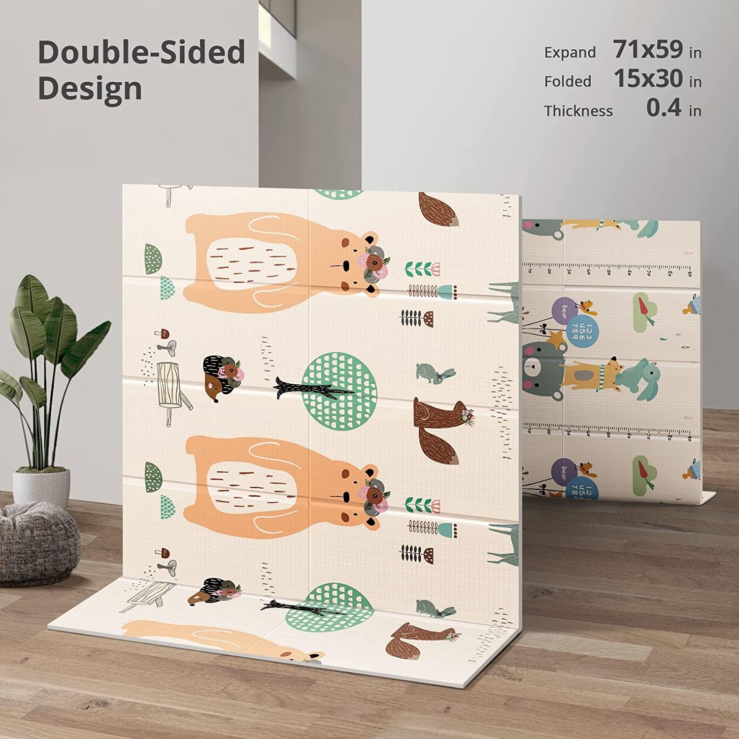 Detalle 2 de UANLAUO Foldable Baby Play Mat, 79 x 71 Inches