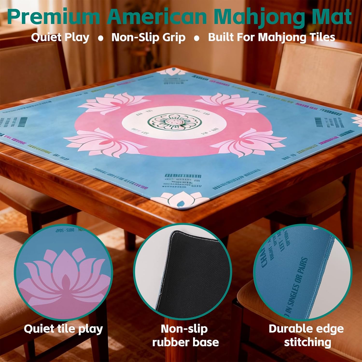 Detalle de Nugnurt Mahjong Mat, 31.5" x 31.5