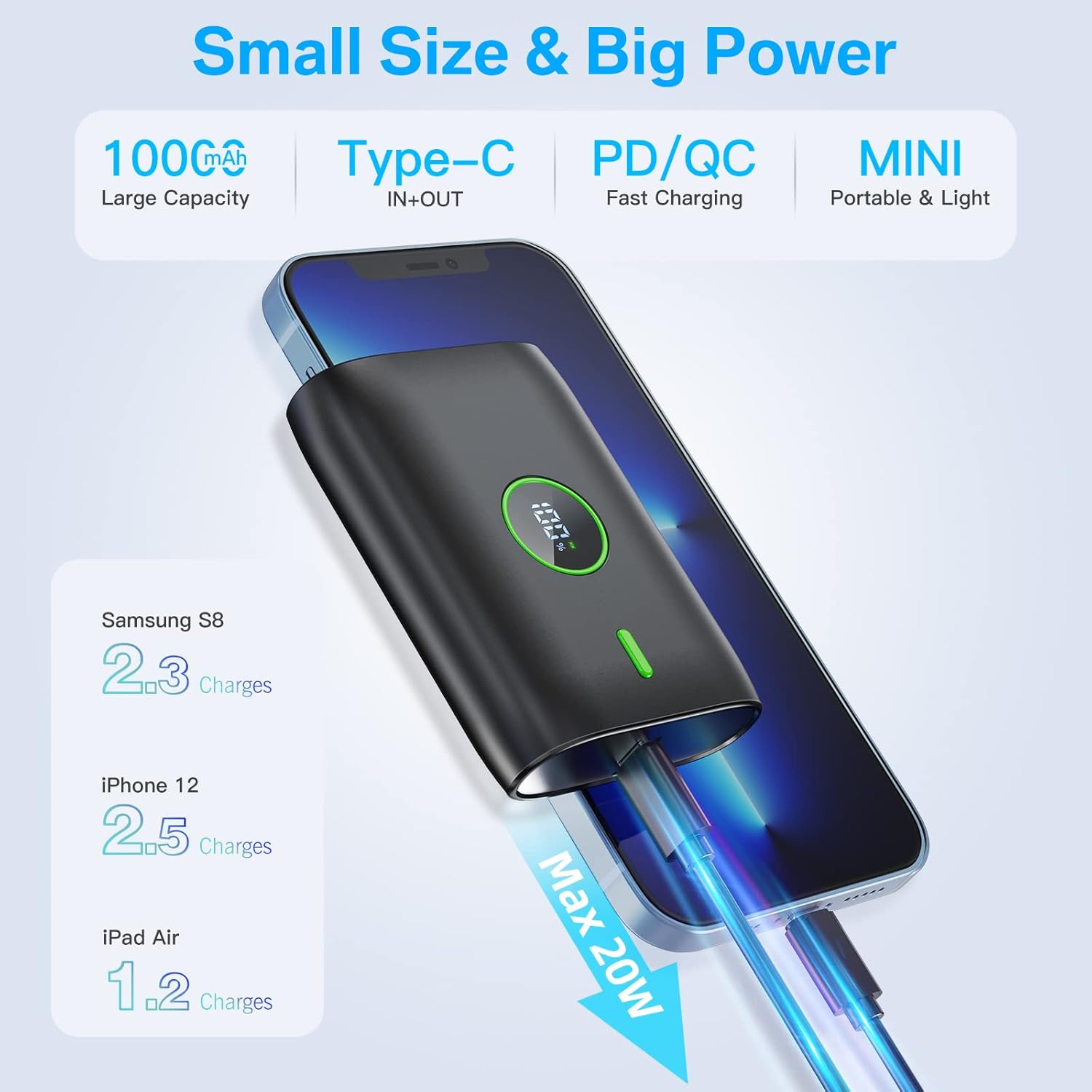 Thumbnail 1 de Bateria Externa 10000mAh PD 22,5W con pantalla LED