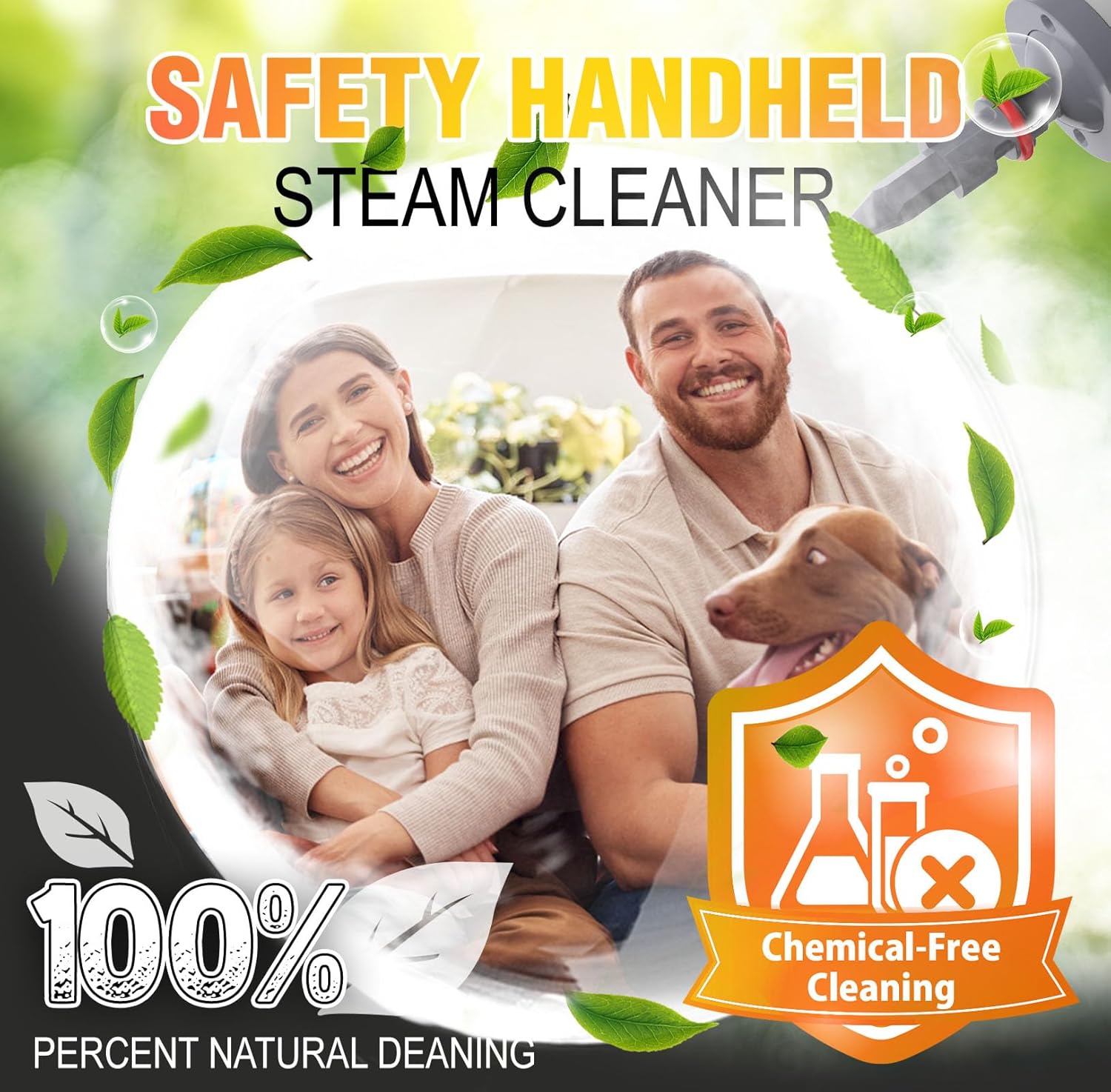 Thumbnail 3 de QumKal Handheld Steam Cleaner (450ml) with 11 Accessories, 900-1050W portable high-pressure steam