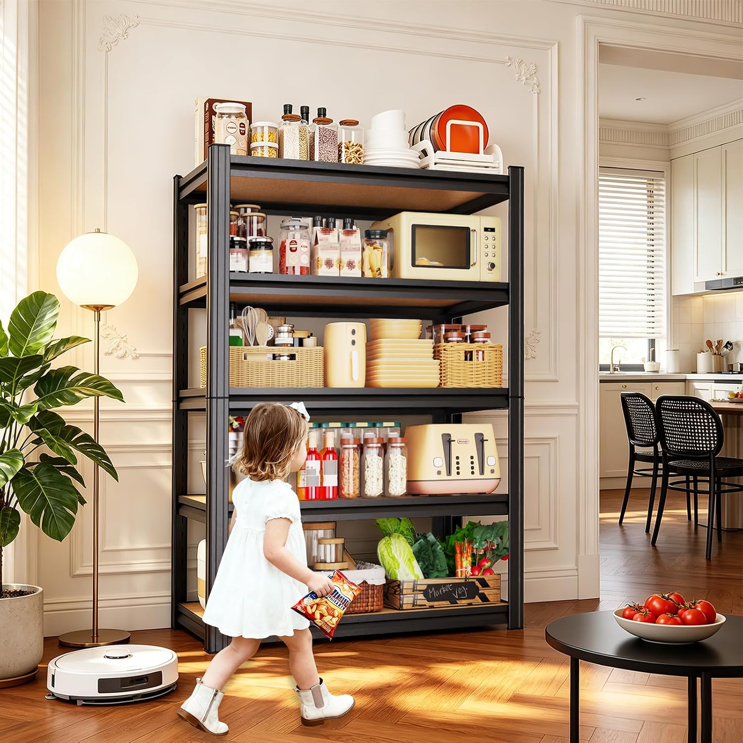 Detalle 2 de JOJUOU 5-Tier Adjustable Garage Shelving with Metal Frame and MDF Panels