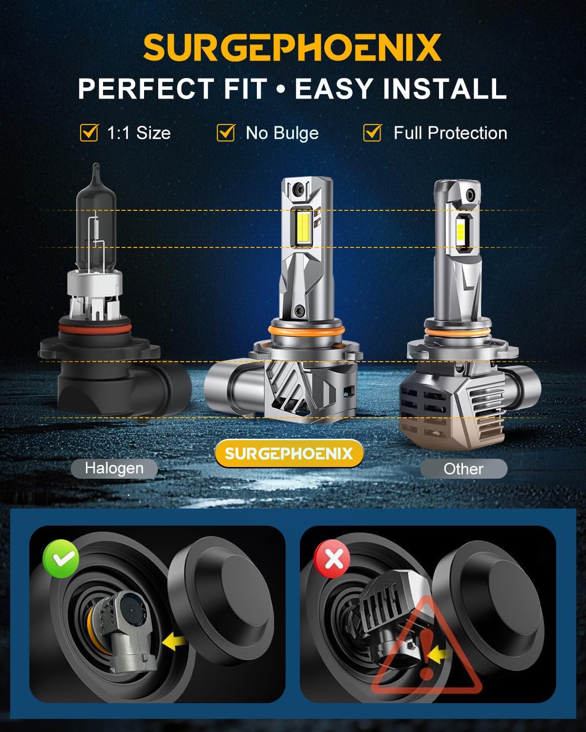 Detalle de Surgephoenix H11 Fog Bulbs 120,000LM combo