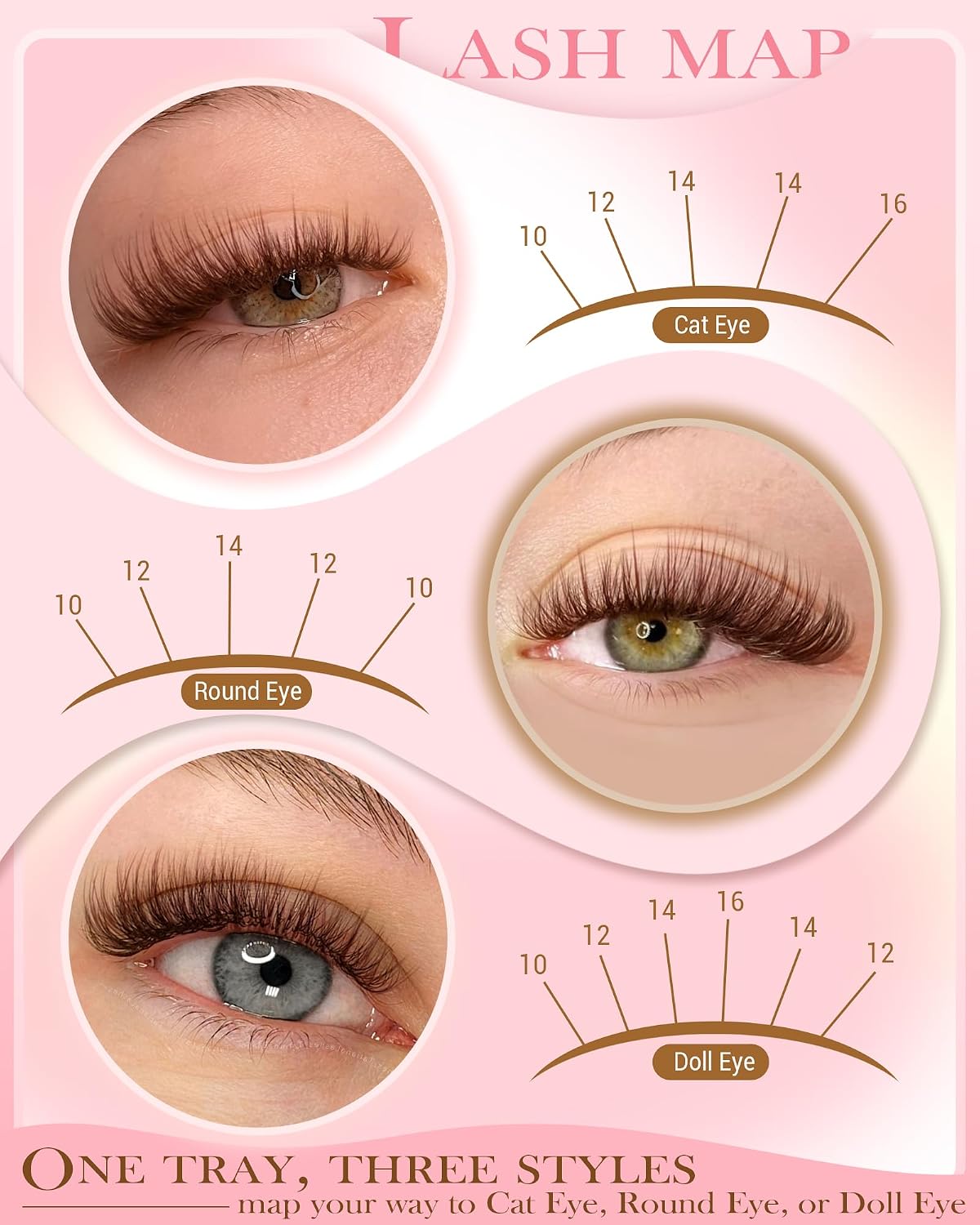 Thumbnail 6 de Natural Brown Lash Clusters Kit (C Curl) DIY Wispy Eyelash Extensions 10–16mm with Brush