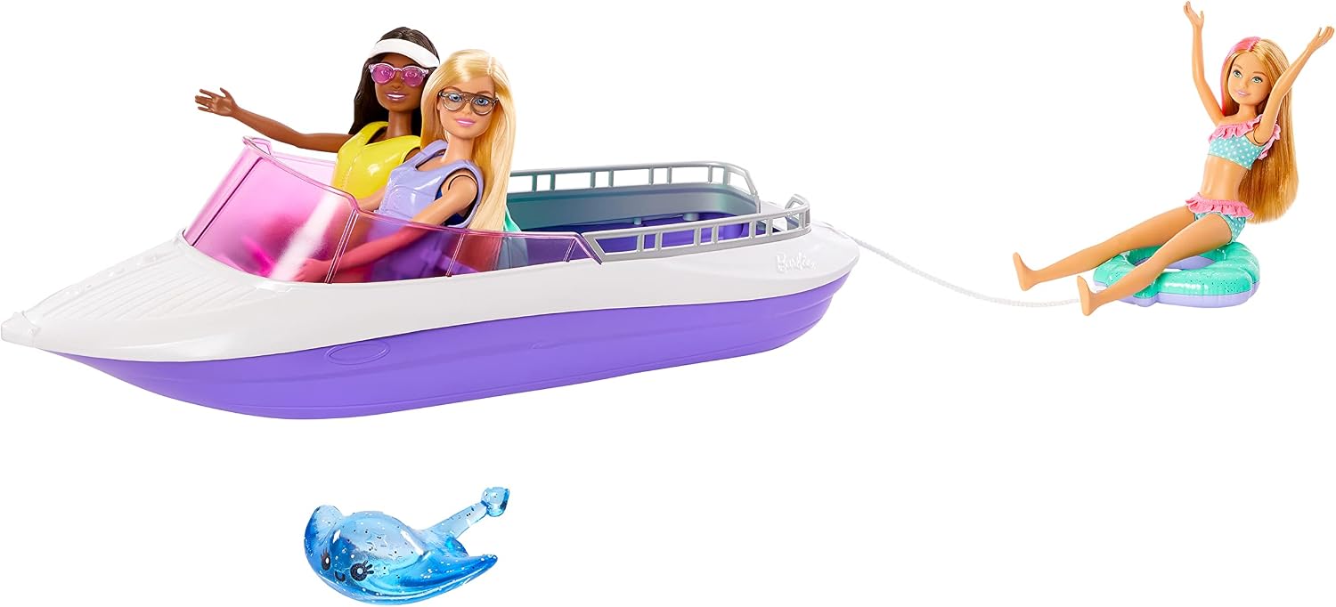 Detalle 2 de Barbie Mermaid Power Barco que Flota con Muñecas y Accesorios 🧜♀