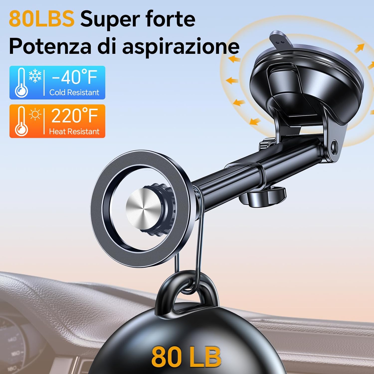 Thumbnail 5 de Coolpow Supporto Telefono Auto per MagSafe con magnete 20x N55 e rotazione 360°