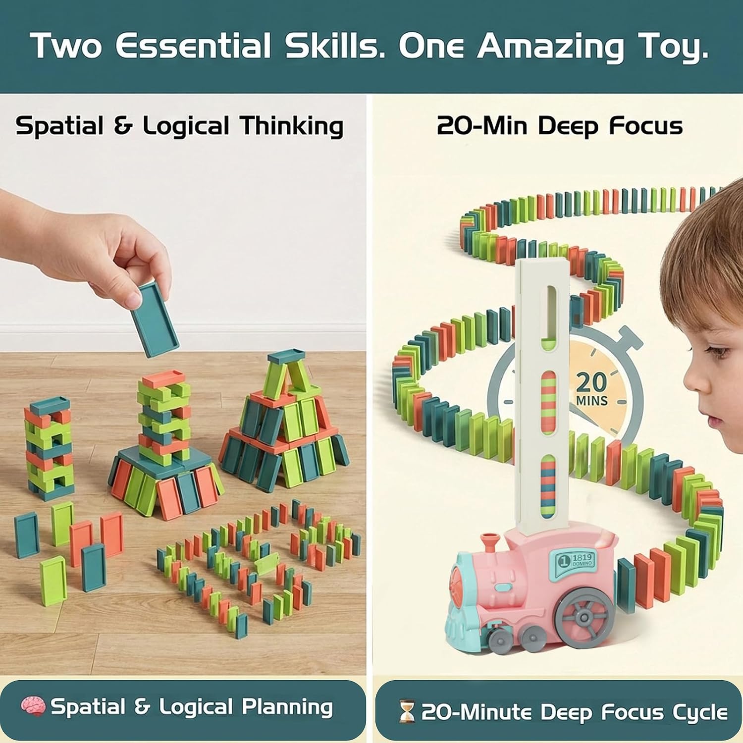 Detalle de Domino Train Toy for Kids 3+