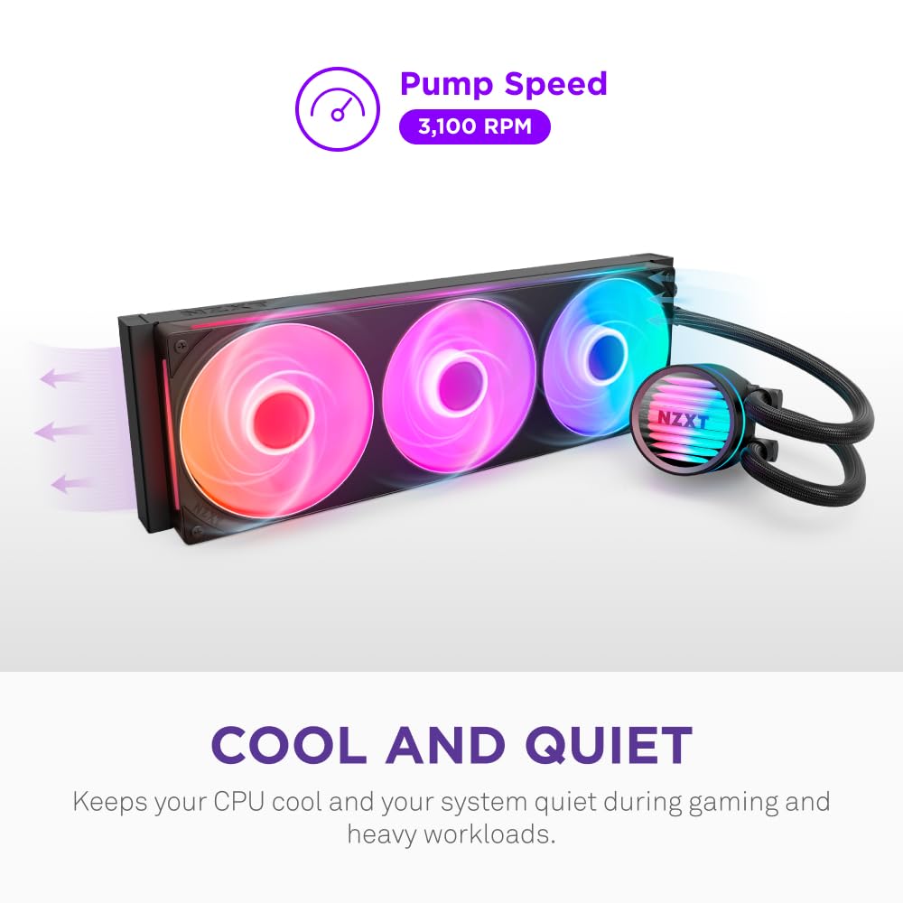 Detalle de NZXT AIO CPU liquid cooler 360 mm