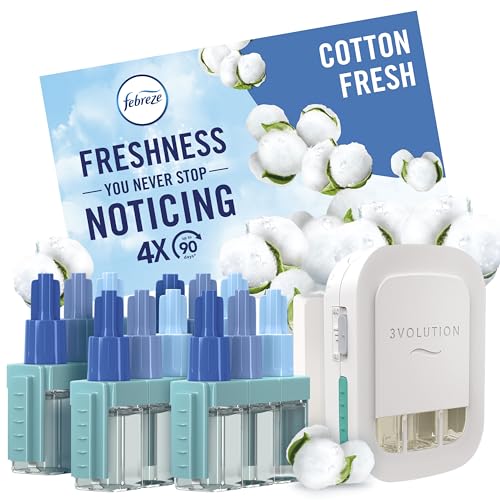 Detalle de Febreze 3Volution Air Freshener Plug-in Starter Kit Cotton Fresh 4x20ML