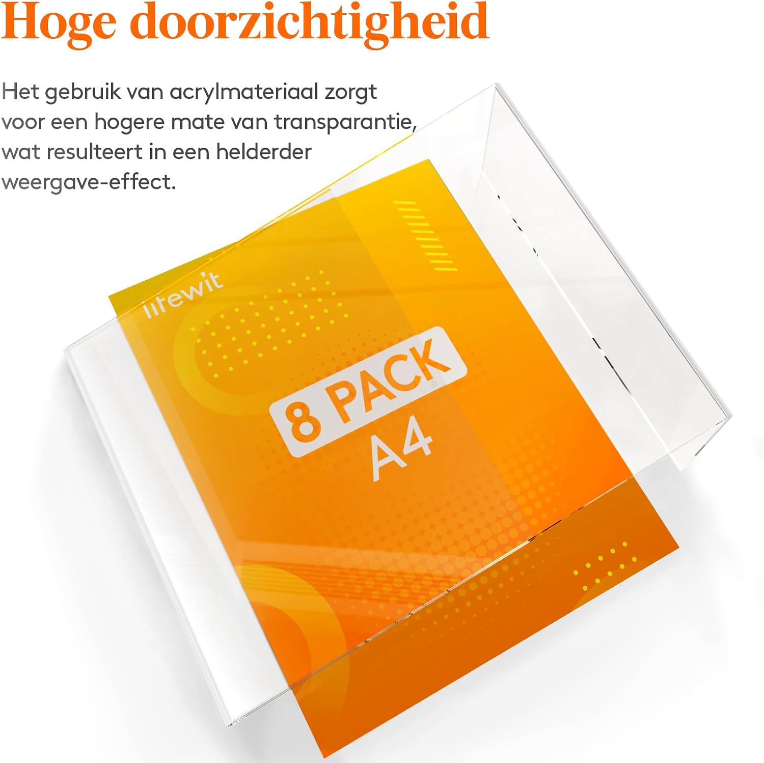 Detalle 2 de Lifewit 23083 A4-acrylposterhouders, transparant, set van 6