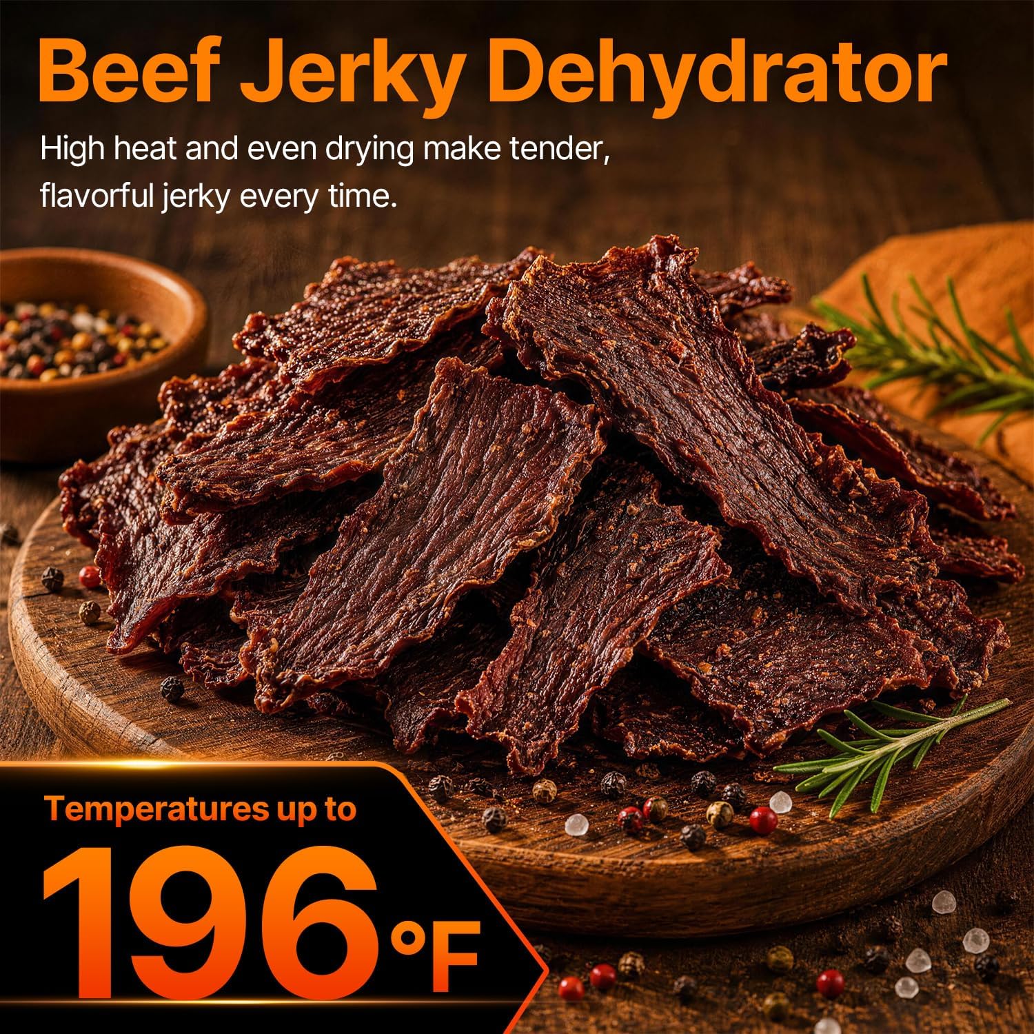 Thumbnail 1 de HOPERAN 12-Tray Food Dehydrator: Stainless Steel, Digital Temp & Time, BPA-Free