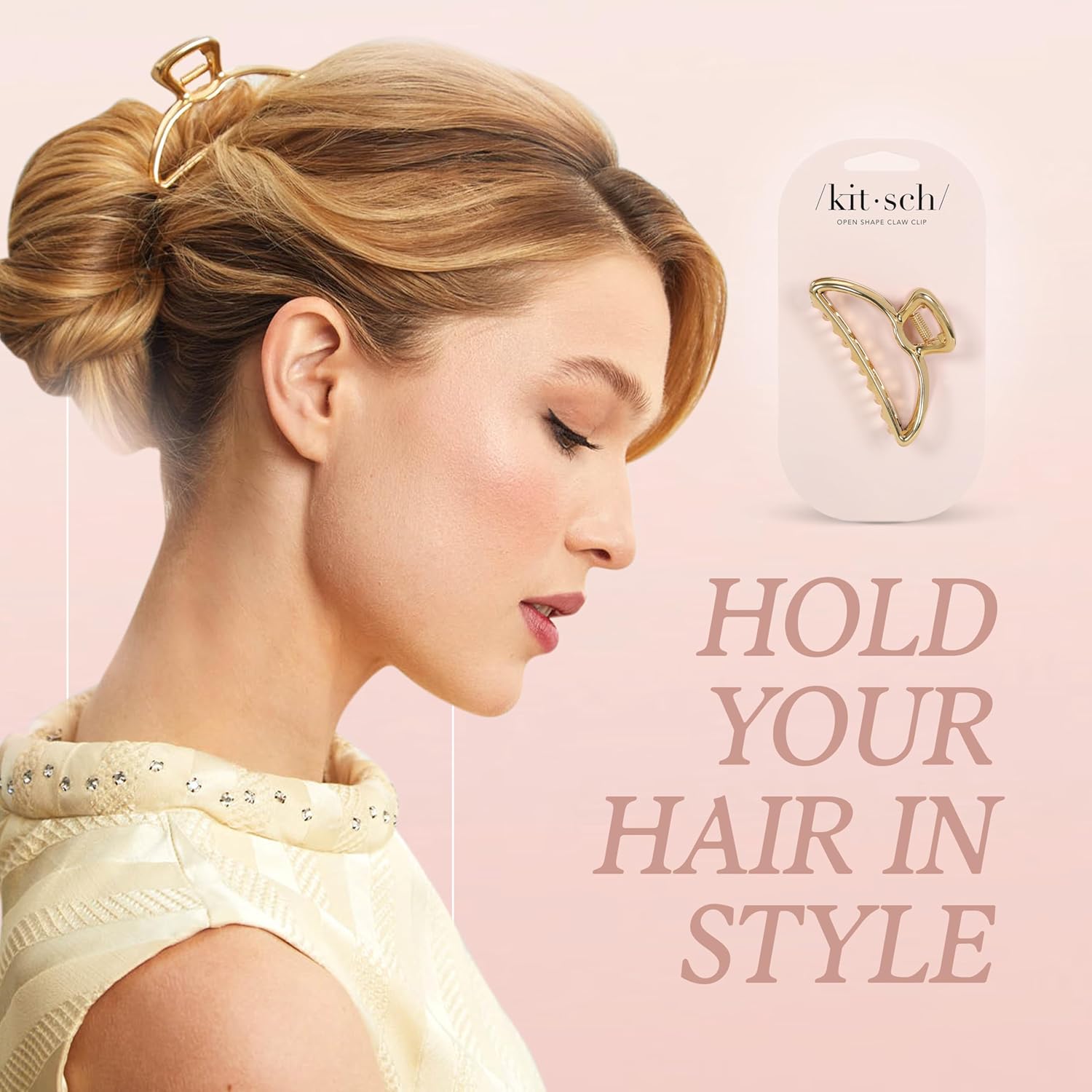 Thumbnail 3 de Kitsch Metal Hair Clips for Women - Durable Gold Claw Clip (1 Pc)