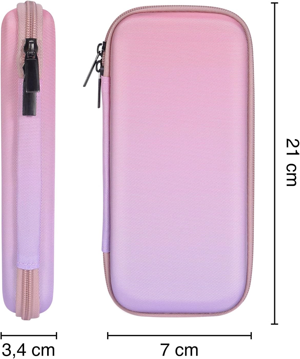 Detalle de FINPAC Trousse scolaire EVA grande, rigide zippée (rose ombré) pour crayons