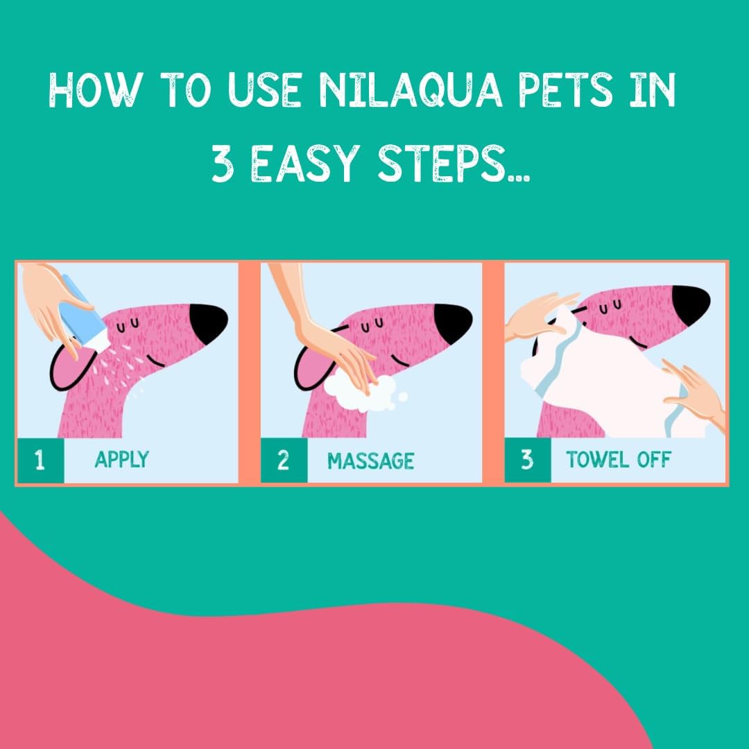 Detalle de Nilaqua ニラクア・ペット NP1E240-24 犬用水なしシャンプー 海・砂浜用、ココナッツの香り