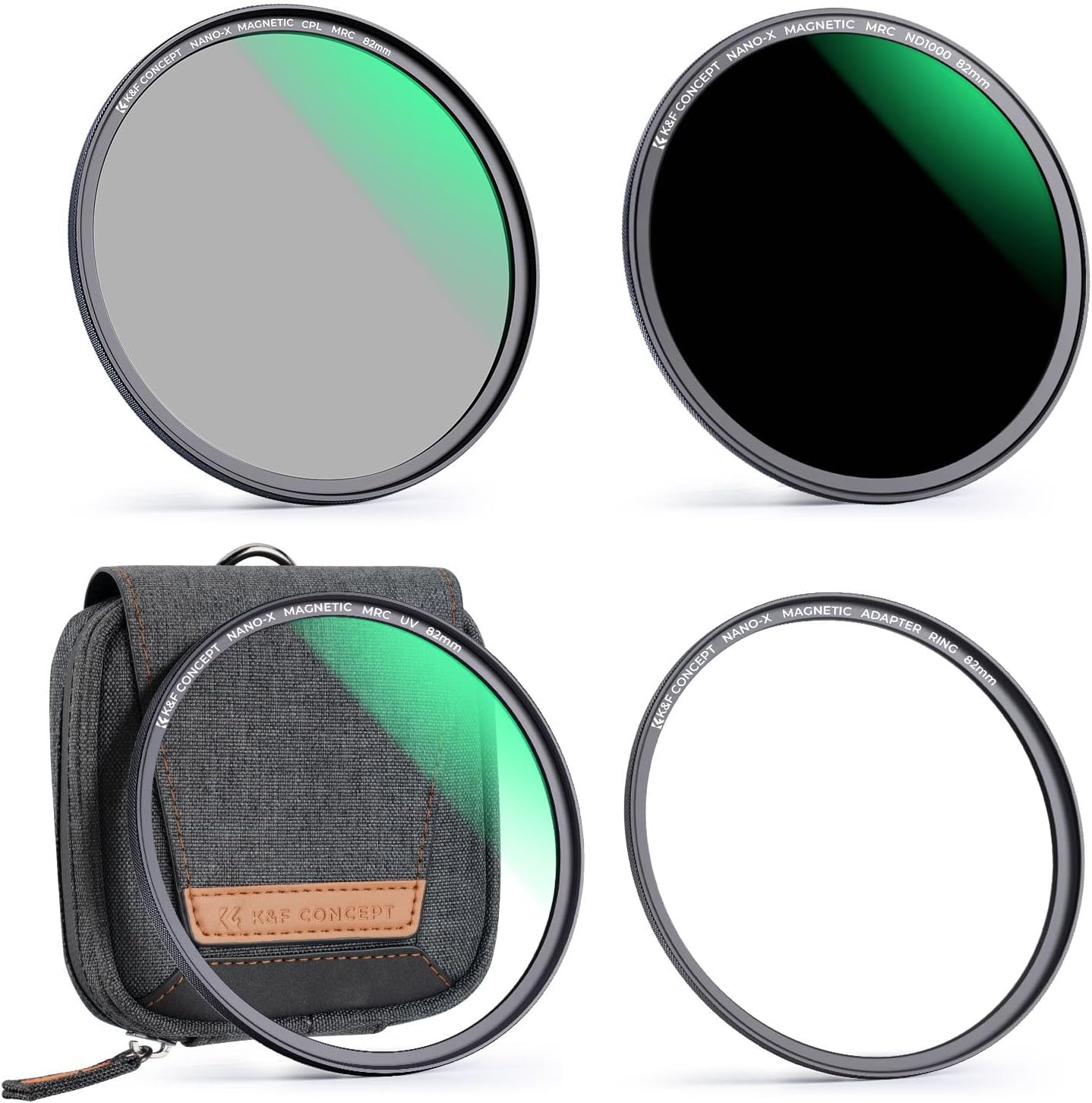 Detalle de K&F CONCEPT Nano-Xcel 77mm Set di Filtri Magnetici: MCUV, CPL e ND1000 in un sistema rapido