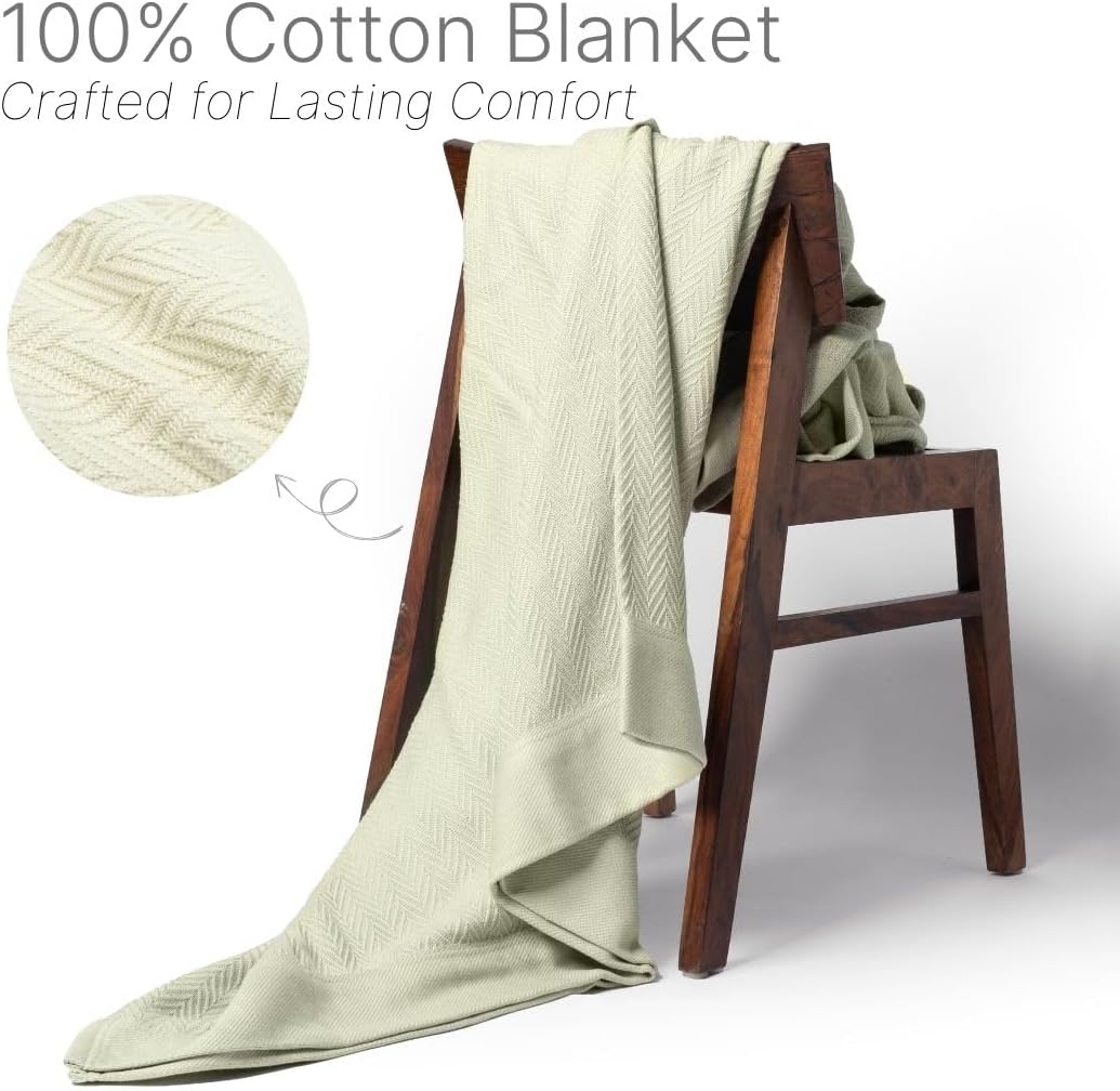 Thumbnail 6 de 9Threads Herringbone Cotton Blanket 108" × 90"