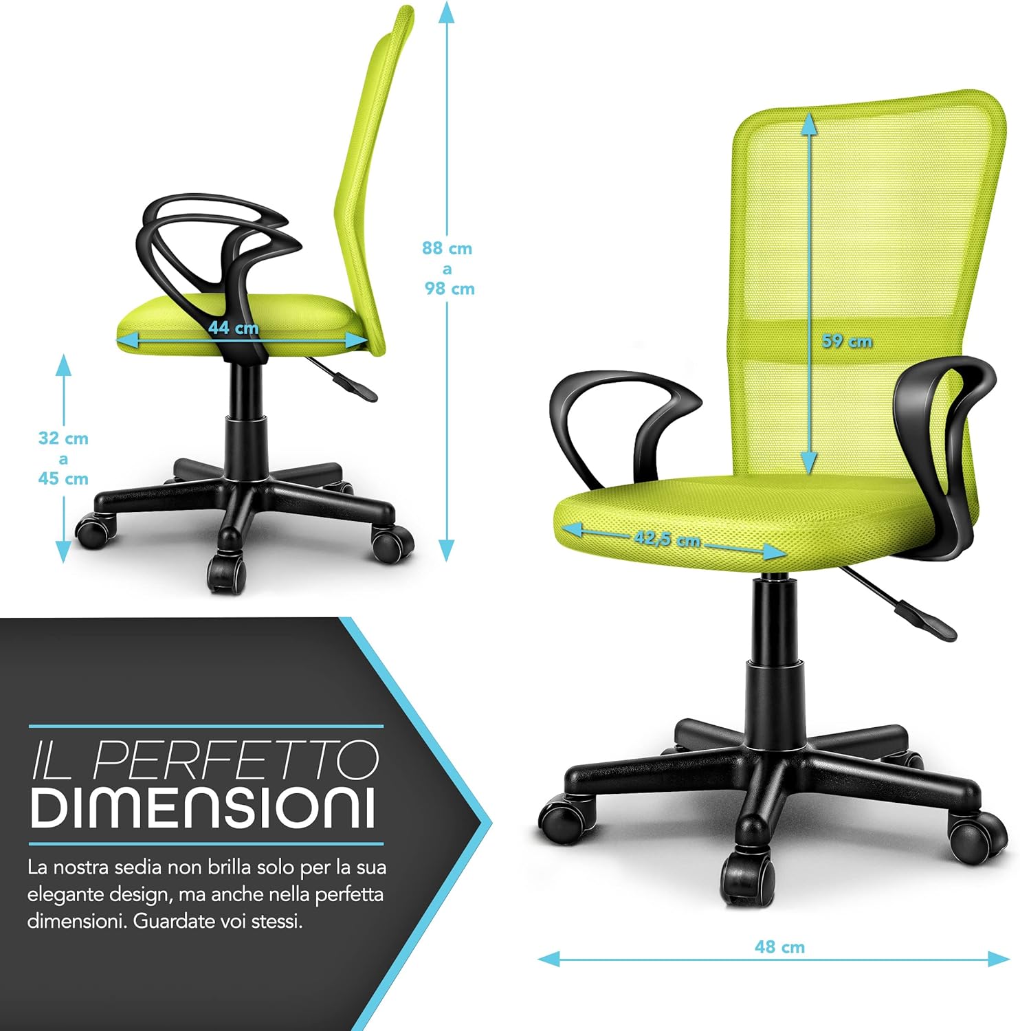 Thumbnail 2 de Sedia da Ufficio TRESKO: leggera, ergonomica e facile da montare