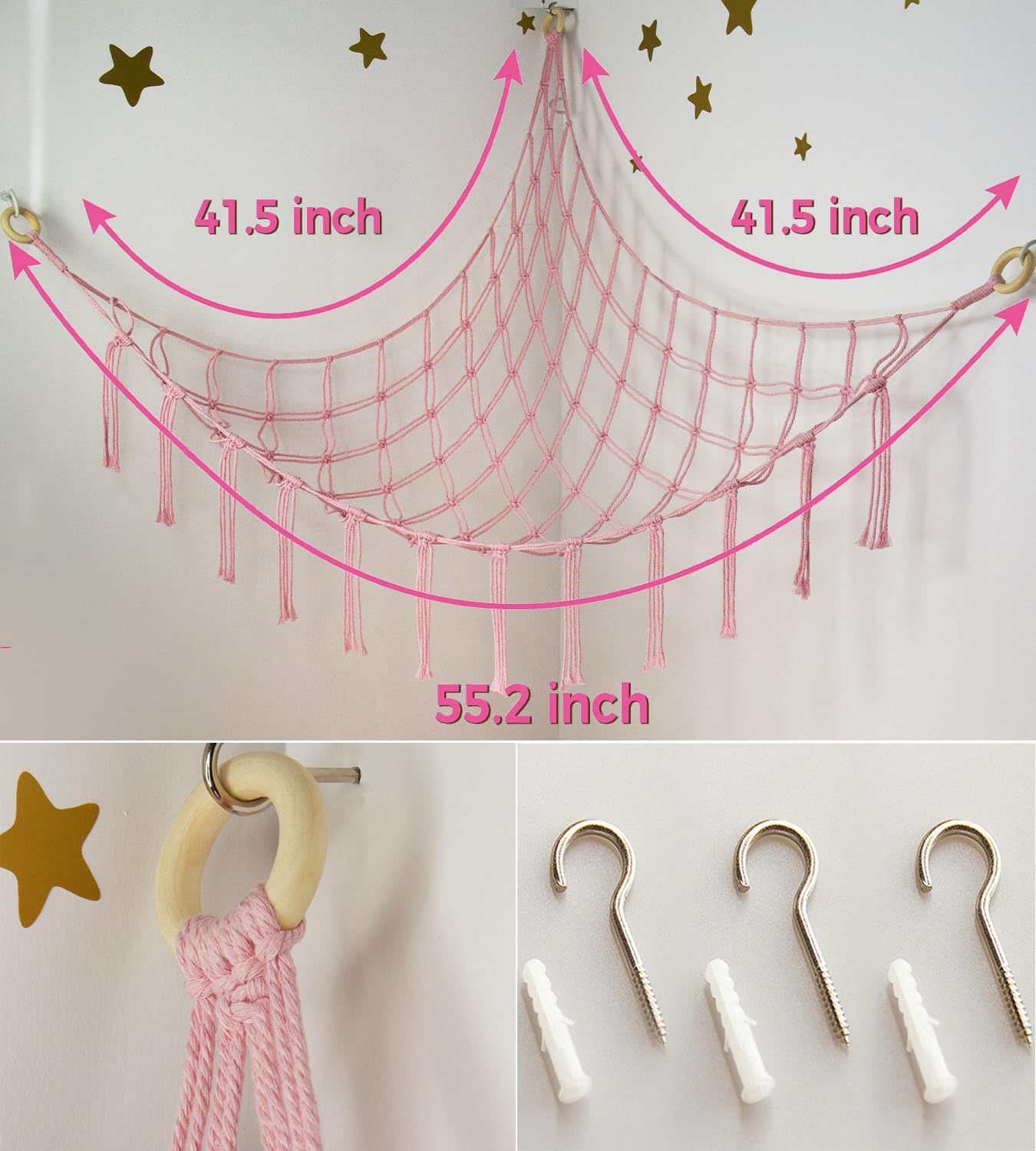 Detalle 2 de Baby Teddy Hammock: Plush Toy Storage Net for Nursery and Kids' Rooms