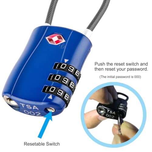 Thumbnail 2 de Diyife TSA Approved Luggage Locks with Flexible Steel Cable – Easy to Set Up