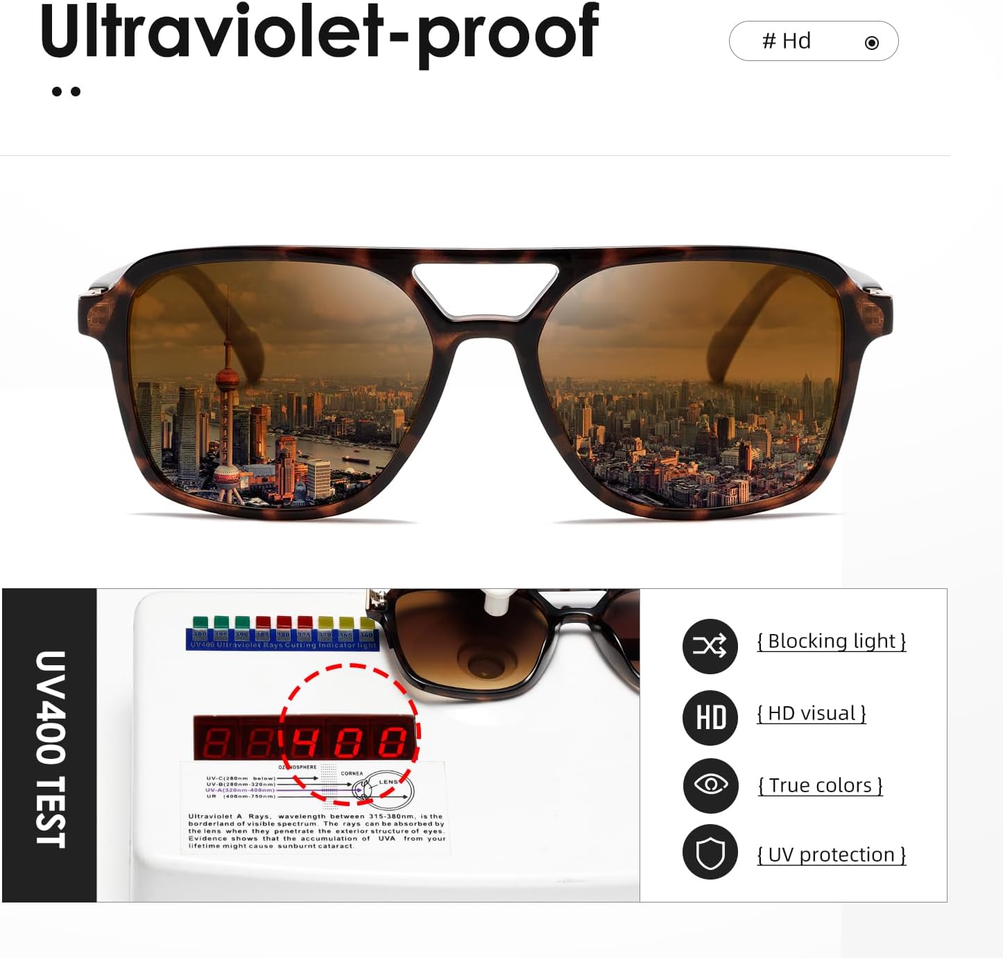 Thumbnail 6 de kimorn K1649 Retro-Sonnenbrille mit UV400