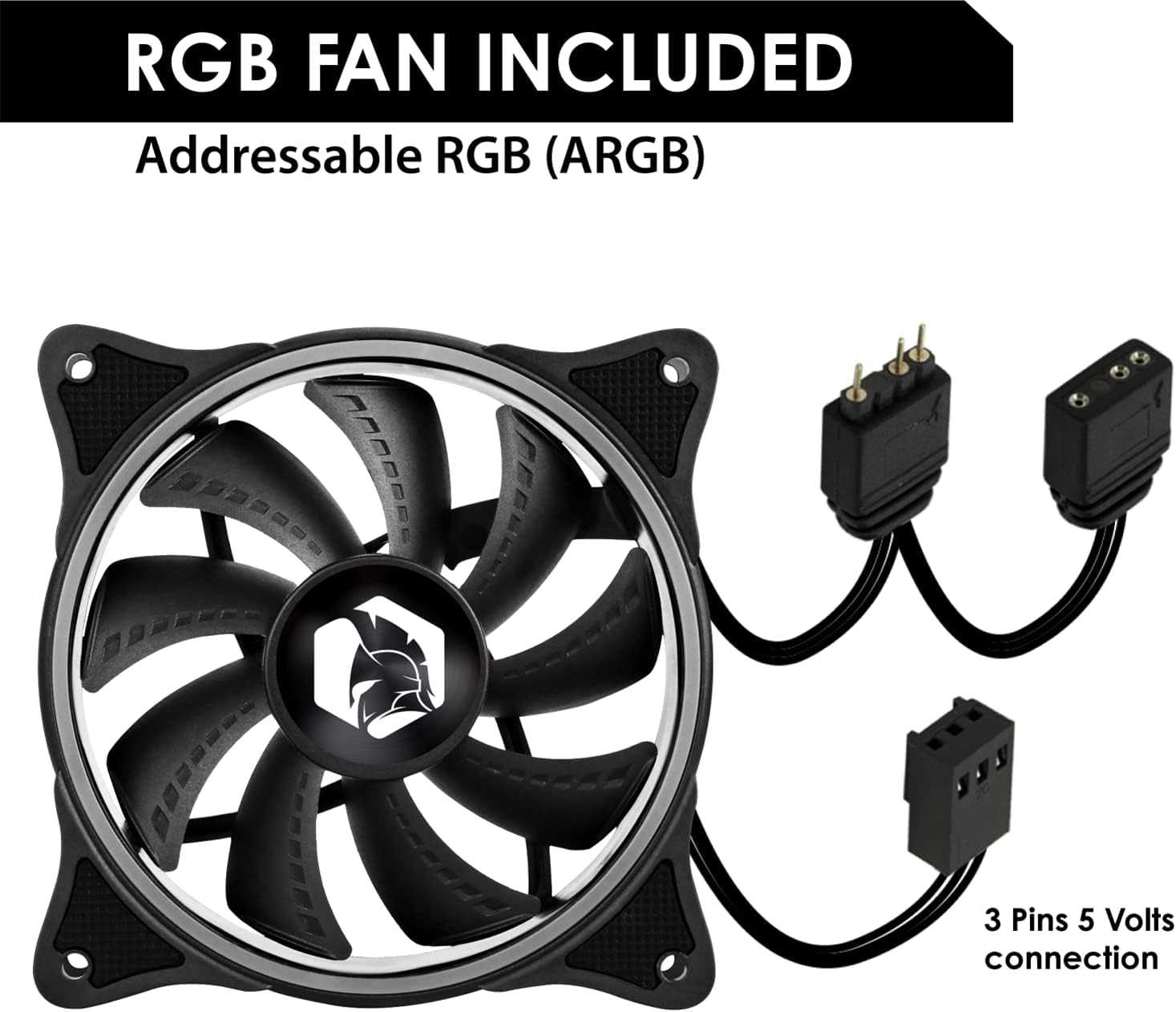 Thumbnail 2 de EMPIRE GAMING ventola per case PC da 120 mm con RGB indirizzabile LED PWM 3 pin (1x120 mm)