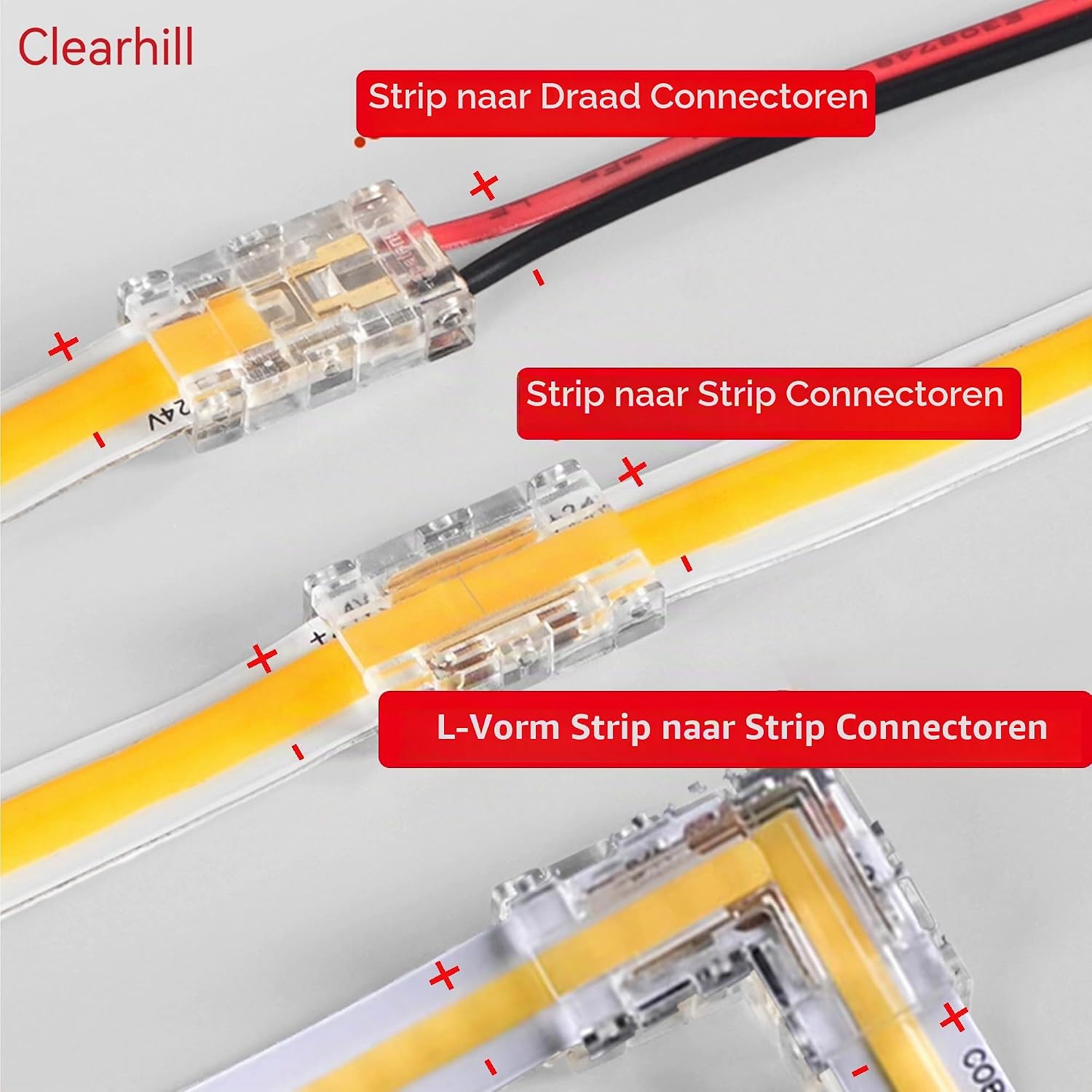Thumbnail 5 de Clearhill CON-8MM2PIN-STL20P LED-stripconnectoren, 8 mm, 2-polig en soldeervrij